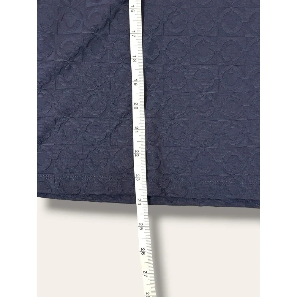 JMcLaughlin Bedford Top Women XL Navy Tulip Geo Jacquard Quarter Zip Long Sleeve - Picture 9 of 10